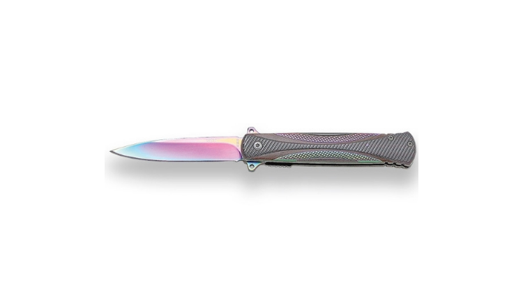 JOKER SPRING ASSISTED CLIP STAINLESS STEEL RAINBOW COLOR 8.5CM BLADE - JKR0683