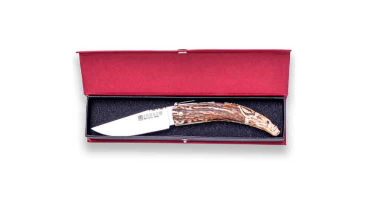 JOKER ANTLER TIP HAND CARVED HANDLE, BLADE LENGTH 8 CM, JOKER FOLDING KNIFE. CASE INCLUDED- NC141 - Image 3