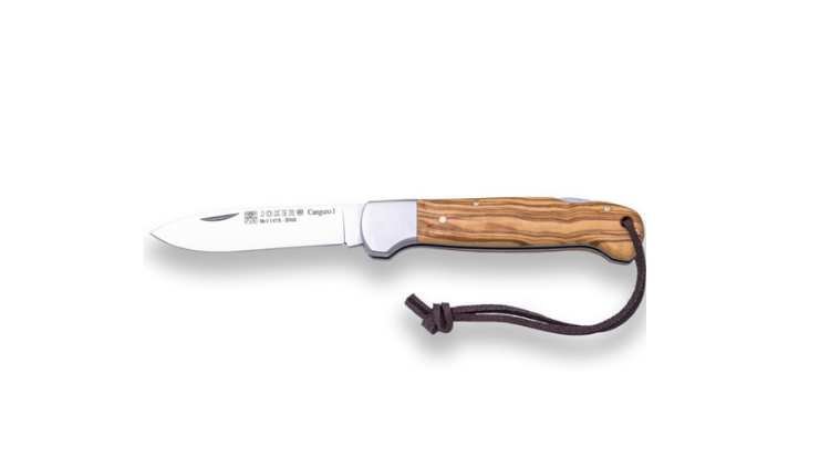 JOKER KANGAROO HUNTING POCKET KNIFE I 8.5 CM STEEL MOVA BLADE WITH OLIVE WOOD SCALES, STAINLESS BELL- NO137