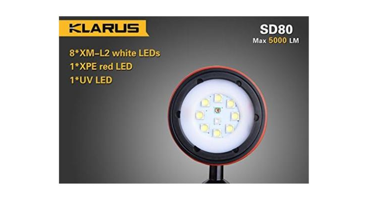 KLARUS SD80 SUPER BRIGHT 5000LM DIVING LIGHT WATERPROOF 100M-SD-80 - Image 2