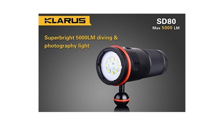 KLARUS SD80 SUPER BRIGHT 5000LM DIVING LIGHT WATERPROOF 100M-SD-80 - Image 3