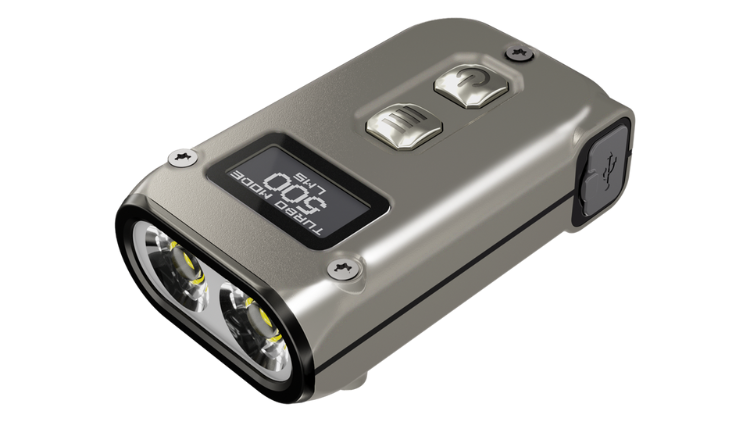 NITECORE TINI2 TI 500 LUMENS 89M DUAL-CORE INTELLUGENT KEYCHAIN LIGHT STAINLESS STEEL VERSION – TINI2 TI