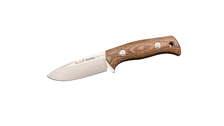 MUELA TUAREG FULL KNIFE BLADE LENGHT 210MM BROWN JUTE MICARTA HANDLE