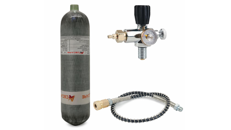 CARBON FIBER 3L AIR CYLINDER W/ VALVE & GAUGE-JIANGSU-3L