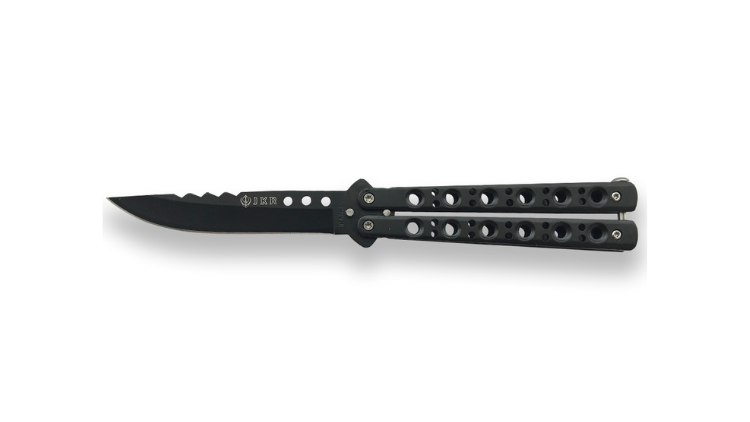 JOKER BUTTERFLY KNIFE BLACK HANDLE W/ JKR LOGO - JKR-515