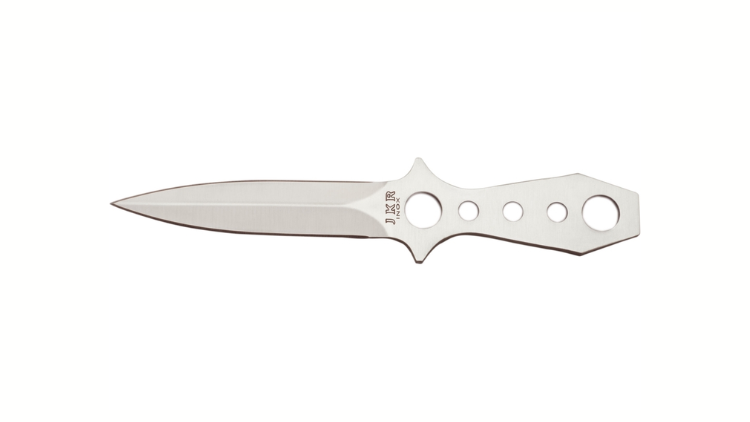 JOKER SATIN STAINLESS STEEL THROWER KNIFE AND 11 CM BLADE W/ CANVASS SHEALTH - JKR293