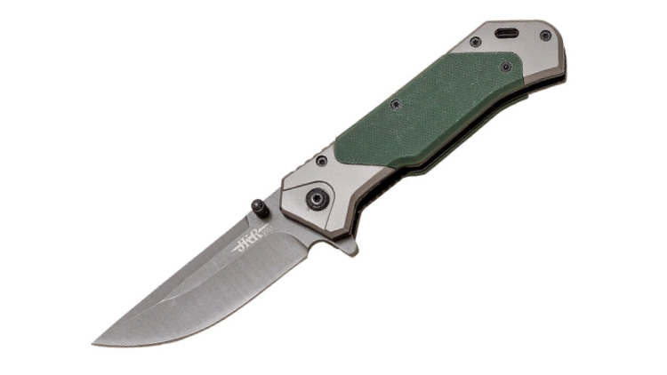 JOKER PRO KNIFE BLADE D2 8CM BALL BEARING OPENING SYSTEM HANDLE BROWN G10 - JKR-PRO-10017