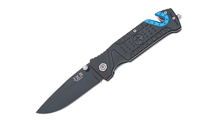 JOKER RESCUE POCKET KNIFE MANUAL OPENING ALUMINUM HAND AND 9 CM BLADE. INCLUDES NYLON COVER- JKR0372