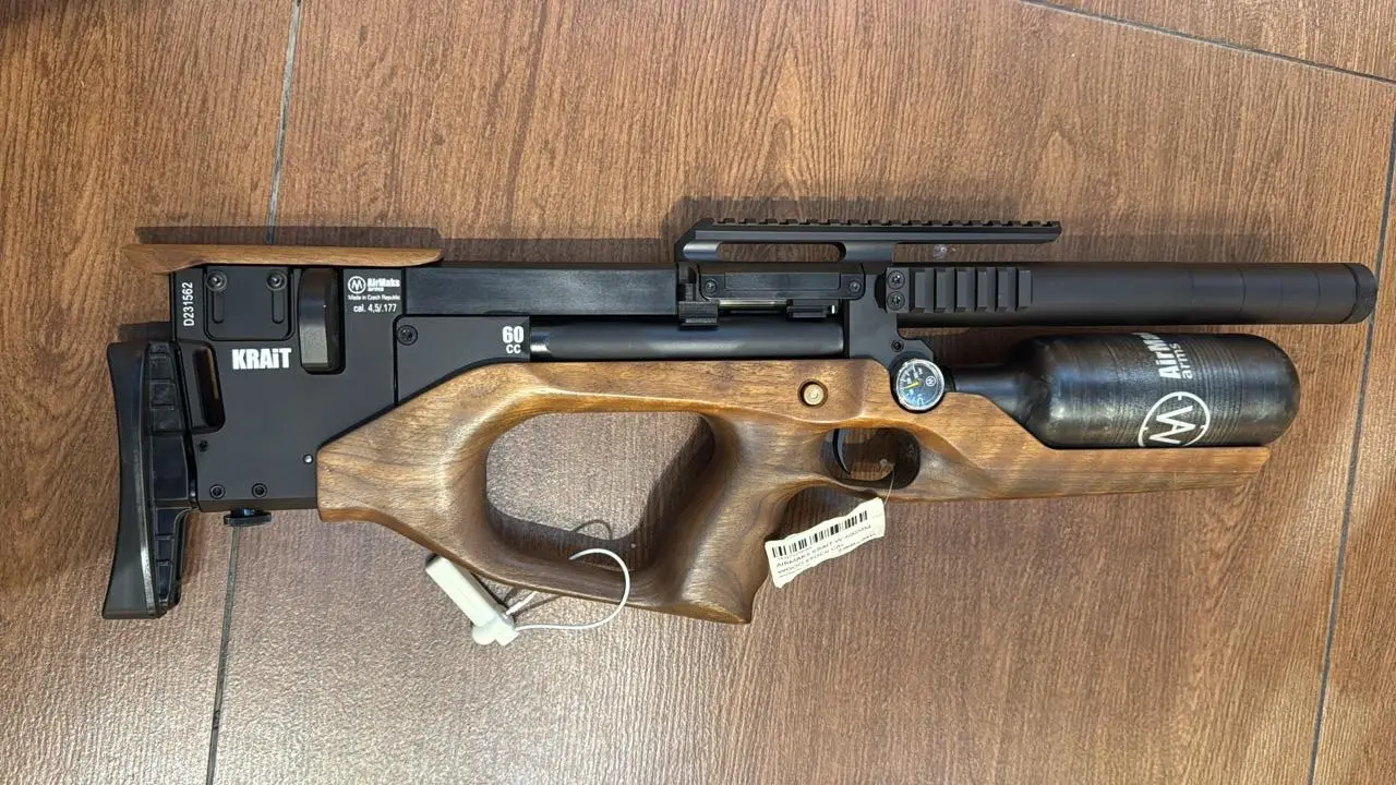 AIRMAKS KRAIT W 400MM WOOD STOCK CAL 4.5MM/.177 MAX POWER 9 JOULES – AMKRAITW.177